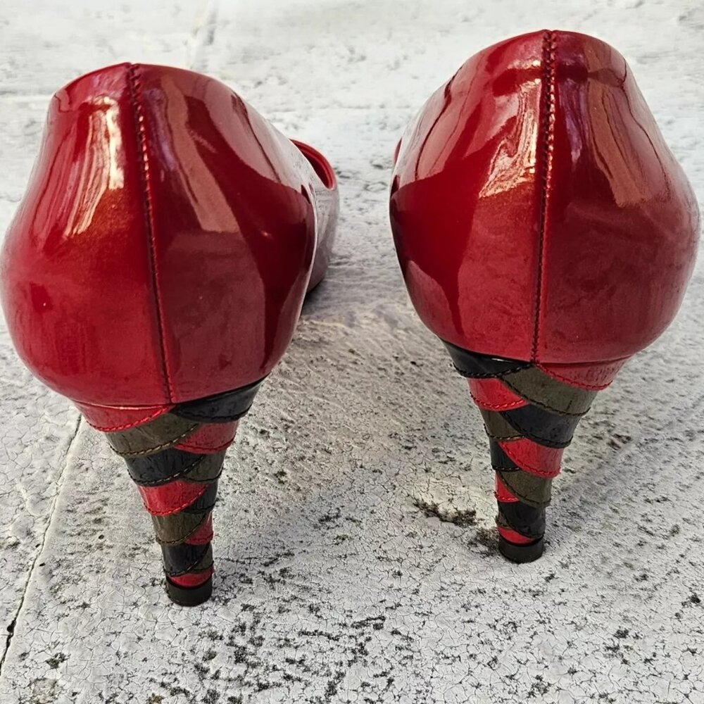 Louis Vuitton Women Pumps Heel Shoes Red Patent Leather Size 36 Made in Italy - Picture 6 of 12